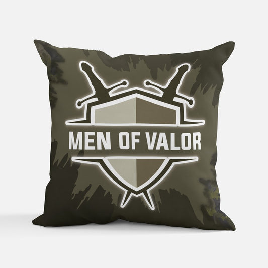 Men of Valor Black Pillow Case